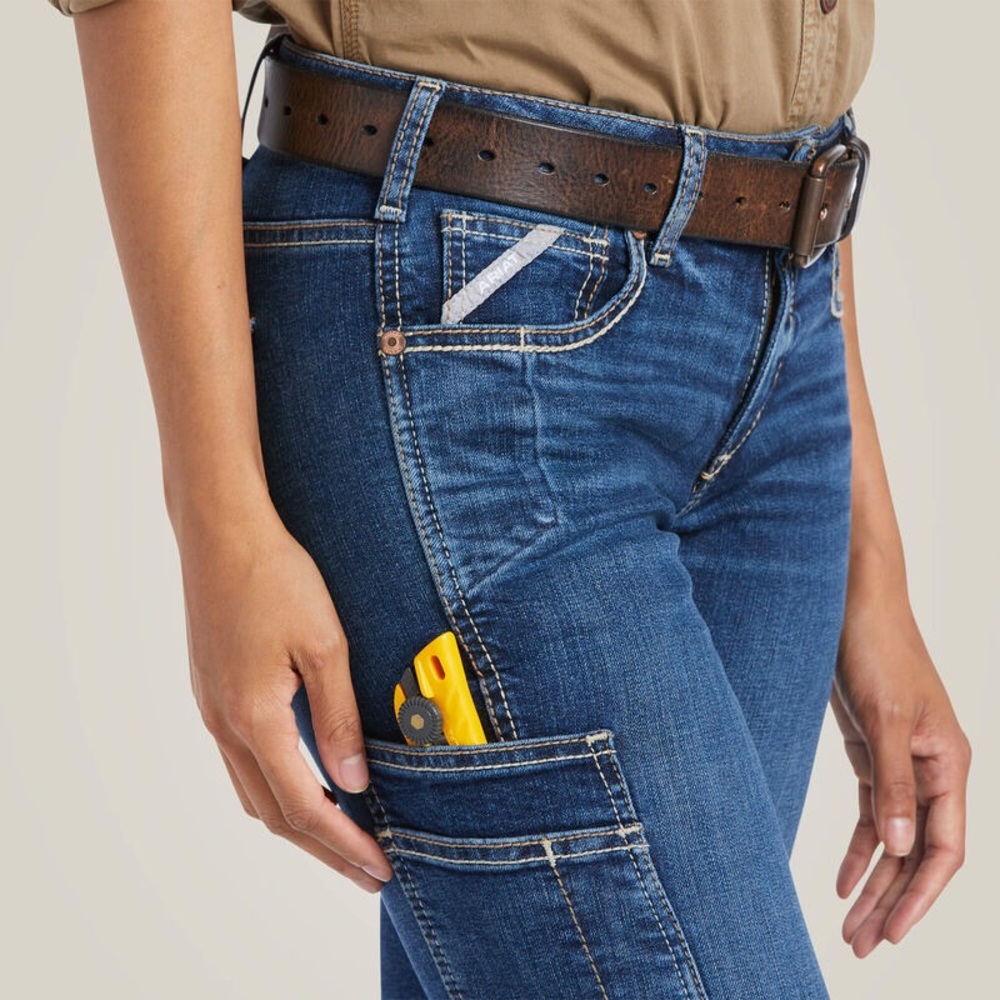 ARIAT Rebar Work Flex Perfect Rise Riveter Boot Cut Jean - Picture 4 of 8
